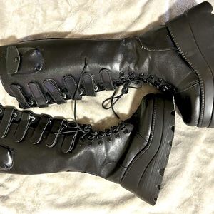 Black knee high boots